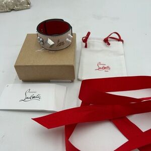 Christian Louboutin, Paloma spike embellished leather bracelet NWT